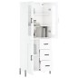 Highboard Hochglanz-Weiß 69,5x34x180 cm Holzwerkstoff Highboard Hochglanz-Weiß 69,5x34x180 cm Holzwerkstoff