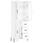 Highboard Hochglanz-Weiß 69,5x34x180 cm Holzwerkstoff Highboard Hochglanz-Weiß 69,5x34x180 cm Holzwerkstoff