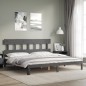 vidaXL Massivholzbett mit Kopfteil Grau 200x200 cm vidaXL Massivholzbett mit Kopfteil Grau 200x200 cm