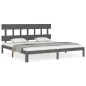 vidaXL Massivholzbett mit Kopfteil Grau 200x200 cm vidaXL Massivholzbett mit Kopfteil Grau 200x200 cm