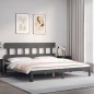 vidaXL Massivholzbett mit Kopfteil Grau 200x200 cm vidaXL Massivholzbett mit Kopfteil Grau 200x200 cm