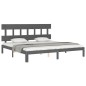 vidaXL Massivholzbett mit Kopfteil Grau 200x200 cm vidaXL Massivholzbett mit Kopfteil Grau 200x200 cm