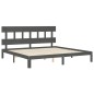 vidaXL Massivholzbett mit Kopfteil Grau 200x200 cm vidaXL Massivholzbett mit Kopfteil Grau 200x200 cm