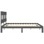 vidaXL Massivholzbett mit Kopfteil Grau 200x200 cm vidaXL Massivholzbett mit Kopfteil Grau 200x200 cm