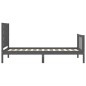 vidaXL Massivholzbett mit Kopfteil Grau 90x200 cm vidaXL Massivholzbett mit Kopfteil Grau 90x200 cm
