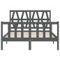 vidaXL Massivholzbett mit Kopfteil Grau 120x200 cm vidaXL Massivholzbett mit Kopfteil Grau 120x200 cm