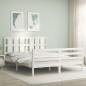 vidaXL Massivholzbett mit Kopfteil Weiß 160x200 cm vidaXL Massivholzbett mit Kopfteil Weiß 160x200 cm