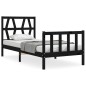 vidaXL Massivholzbett mit Kopfteil Schwarz 100x200 cm vidaXL Massivholzbett mit Kopfteil Schwarz 100x200 cm