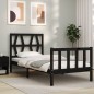 vidaXL Massivholzbett mit Kopfteil Schwarz 100x200 cm vidaXL Massivholzbett mit Kopfteil Schwarz 100x200 cm
