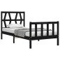 vidaXL Massivholzbett mit Kopfteil Schwarz 100x200 cm vidaXL Massivholzbett mit Kopfteil Schwarz 100x200 cm