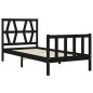 vidaXL Massivholzbett mit Kopfteil Schwarz 100x200 cm vidaXL Massivholzbett mit Kopfteil Schwarz 100x200 cm