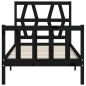 vidaXL Massivholzbett mit Kopfteil Schwarz 100x200 cm vidaXL Massivholzbett mit Kopfteil Schwarz 100x200 cm