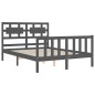 vidaXL Massivholzbett mit Kopfteil Grau 120x200 cm vidaXL Massivholzbett mit Kopfteil Grau 120x200 cm