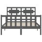 vidaXL Massivholzbett mit Kopfteil Grau 120x200 cm vidaXL Massivholzbett mit Kopfteil Grau 120x200 cm