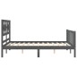 vidaXL Massivholzbett mit Kopfteil Grau 120x200 cm vidaXL Massivholzbett mit Kopfteil Grau 120x200 cm