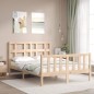 vidaXL Massivholzbett mit Kopfteil 140x190 cm vidaXL Massivholzbett mit Kopfteil 140x190 cm