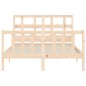 vidaXL Massivholzbett mit Kopfteil 140x190 cm vidaXL Massivholzbett mit Kopfteil 140x190 cm