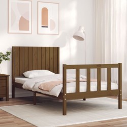 vidaXL Massivholzbett mit Kopfteil Honigbraun 100x200 cm