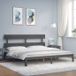 vidaXL Massivholzbett mit Kopfteil Grau 200x200 cm vidaXL Massivholzbett mit Kopfteil Grau 200x200 cm