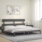 vidaXL Massivholzbett mit Kopfteil Grau 200x200 cm vidaXL Massivholzbett mit Kopfteil Grau 200x200 cm