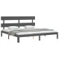 vidaXL Massivholzbett mit Kopfteil Grau 200x200 cm vidaXL Massivholzbett mit Kopfteil Grau 200x200 cm