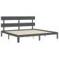 vidaXL Massivholzbett mit Kopfteil Grau 200x200 cm vidaXL Massivholzbett mit Kopfteil Grau 200x200 cm