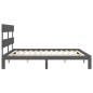 vidaXL Massivholzbett mit Kopfteil Grau 200x200 cm vidaXL Massivholzbett mit Kopfteil Grau 200x200 cm