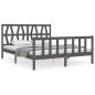 vidaXL Massivholzbett mit Kopfteil Grau 160x200 cm vidaXL Massivholzbett mit Kopfteil Grau 160x200 cm
