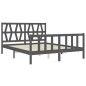 vidaXL Massivholzbett mit Kopfteil Grau 160x200 cm vidaXL Massivholzbett mit Kopfteil Grau 160x200 cm