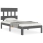 vidaXL Massivholzbett mit Kopfteil Grau 100x200 cm vidaXL Massivholzbett mit Kopfteil Grau 100x200 cm