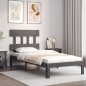 vidaXL Massivholzbett mit Kopfteil Grau 100x200 cm vidaXL Massivholzbett mit Kopfteil Grau 100x200 cm