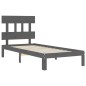 vidaXL Massivholzbett mit Kopfteil Grau 100x200 cm vidaXL Massivholzbett mit Kopfteil Grau 100x200 cm