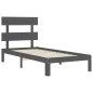 vidaXL Massivholzbett mit Kopfteil Grau 100x200 cm vidaXL Massivholzbett mit Kopfteil Grau 100x200 cm