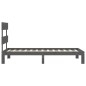 vidaXL Massivholzbett mit Kopfteil Grau 100x200 cm vidaXL Massivholzbett mit Kopfteil Grau 100x200 cm