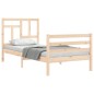 vidaXL Massivholzbett mit Kopfteil 90x200 cm vidaXL Massivholzbett mit Kopfteil 90x200 cm
