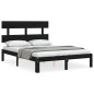 vidaXL Massivholzbett mit Kopfteil Schwarz 140x200 cm vidaXL Massivholzbett mit Kopfteil Schwarz 140x200 cm