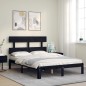 vidaXL Massivholzbett mit Kopfteil Schwarz 140x200 cm vidaXL Massivholzbett mit Kopfteil Schwarz 140x200 cm