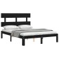vidaXL Massivholzbett mit Kopfteil Schwarz 140x200 cm vidaXL Massivholzbett mit Kopfteil Schwarz 140x200 cm