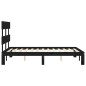 vidaXL Massivholzbett mit Kopfteil Schwarz 140x200 cm vidaXL Massivholzbett mit Kopfteil Schwarz 140x200 cm