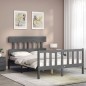 vidaXL Massivholzbett mit Kopfteil Grau 140x190 cm vidaXL Massivholzbett mit Kopfteil Grau 140x190 cm
