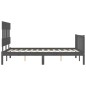 vidaXL Massivholzbett mit Kopfteil Grau 140x190 cm vidaXL Massivholzbett mit Kopfteil Grau 140x190 cm