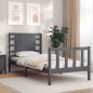 vidaXL Massivholzbett mit Kopfteil Grau 100x200 cm vidaXL Massivholzbett mit Kopfteil Grau 100x200 cm