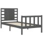 vidaXL Massivholzbett mit Kopfteil Grau 100x200 cm vidaXL Massivholzbett mit Kopfteil Grau 100x200 cm