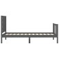 vidaXL Massivholzbett mit Kopfteil Grau 100x200 cm vidaXL Massivholzbett mit Kopfteil Grau 100x200 cm