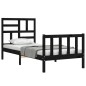 vidaXL Massivholzbett mit Kopfteil Schwarz 100x200 cm vidaXL Massivholzbett mit Kopfteil Schwarz 100x200 cm