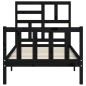 vidaXL Massivholzbett mit Kopfteil Schwarz 100x200 cm vidaXL Massivholzbett mit Kopfteil Schwarz 100x200 cm