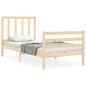 vidaXL Massivholzbett mit Kopfteil 90x200 cm vidaXL Massivholzbett mit Kopfteil 90x200 cm