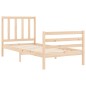 vidaXL Massivholzbett mit Kopfteil 90x200 cm vidaXL Massivholzbett mit Kopfteil 90x200 cm