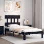 vidaXL Massivholzbett mit Kopfteil Schwarz 100x200 cm vidaXL Massivholzbett mit Kopfteil Schwarz 100x200 cm