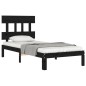 vidaXL Massivholzbett mit Kopfteil Schwarz 100x200 cm vidaXL Massivholzbett mit Kopfteil Schwarz 100x200 cm